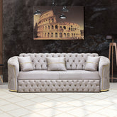 SET 3/1/1 CANAPEA EXTENSIBILA CU 2 FOTOLII PARIS, Catifea CAPUCINO